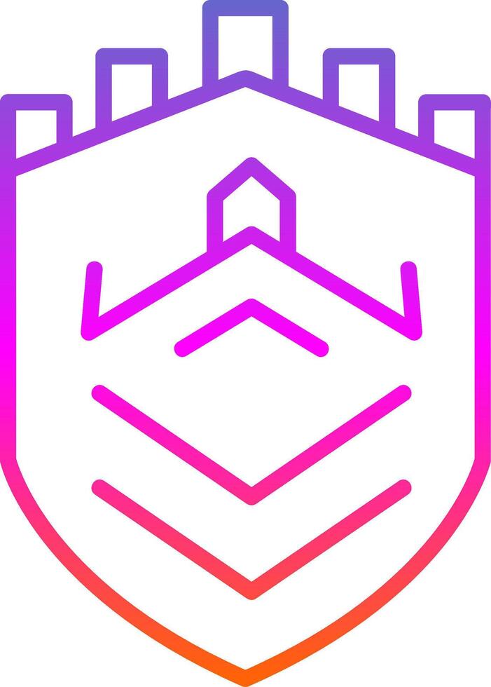 Security Castle Tech Line Gradient Icon Design vector