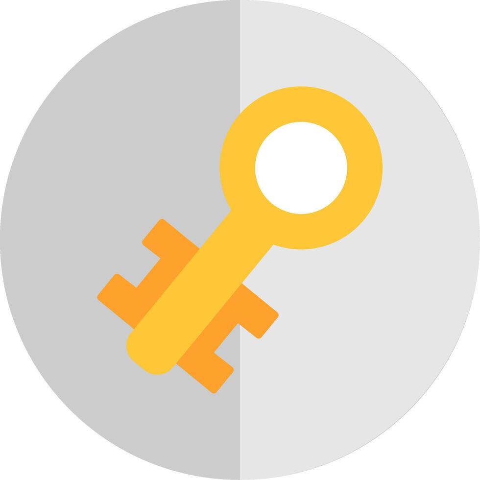 Old Key Flat Scale Icon Design vector