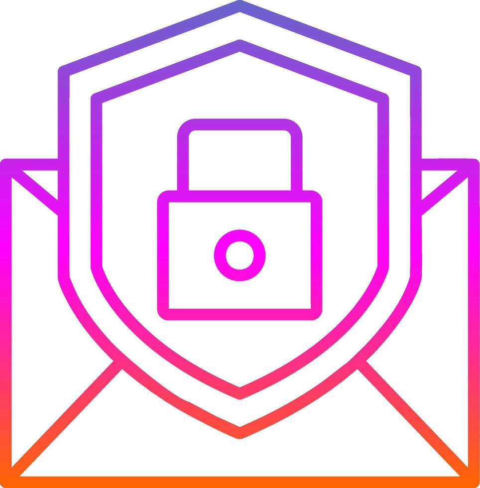 Email Protection Line Gradient Icon Design vector
