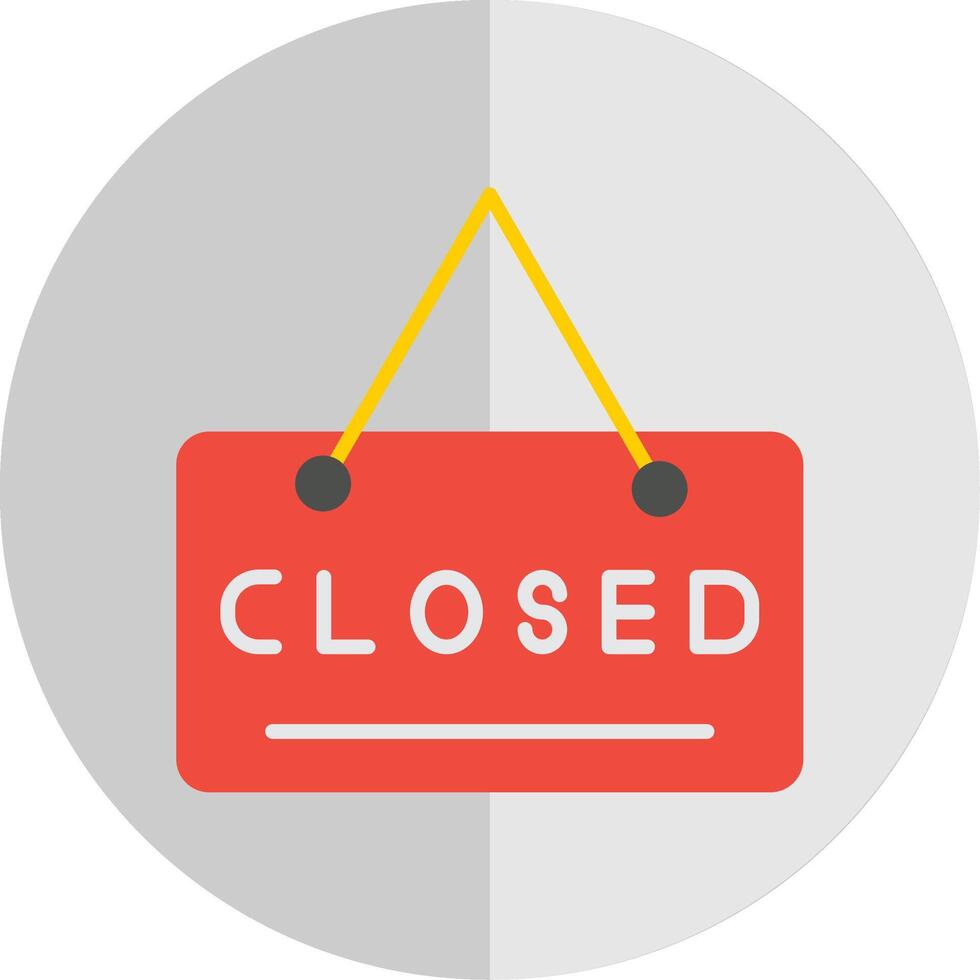 Closed Sign Flat Scale Icon Design vector