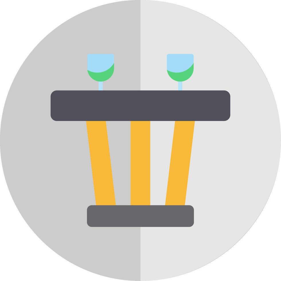 Dining Table Flat Scale Icon Design vector