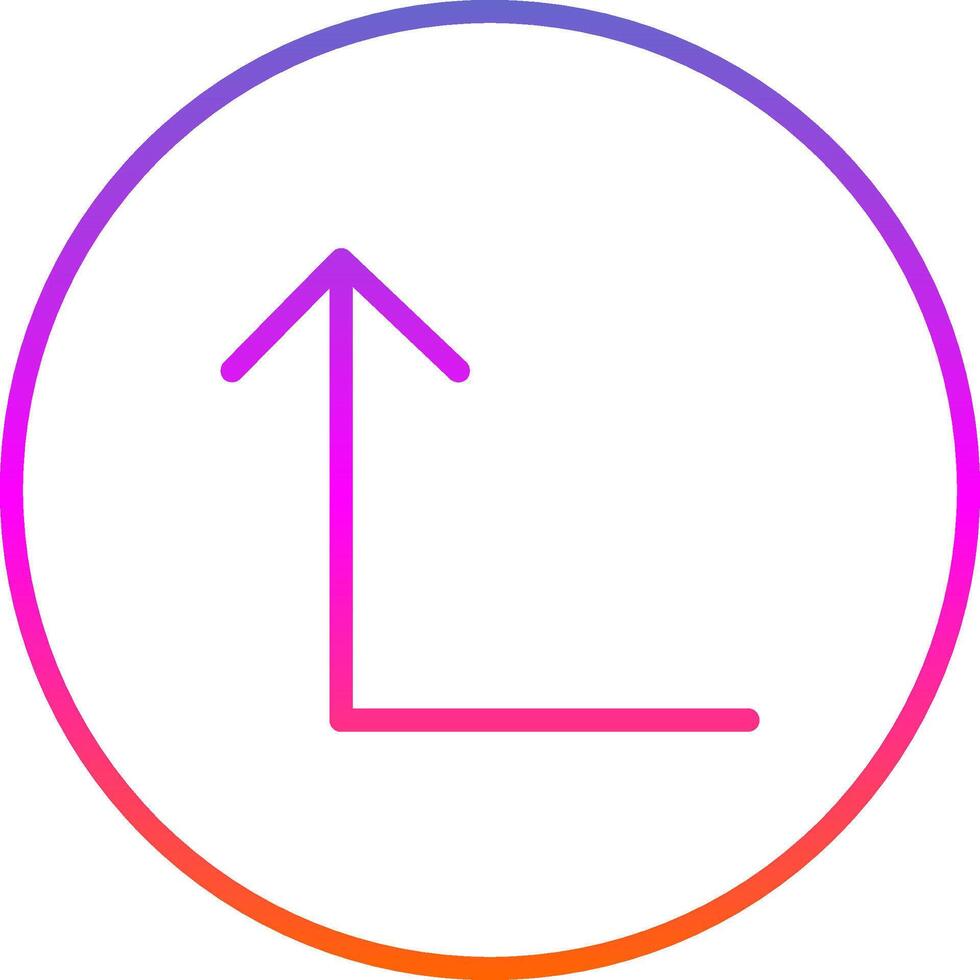 Turn Up Line Gradient Icon Design vector