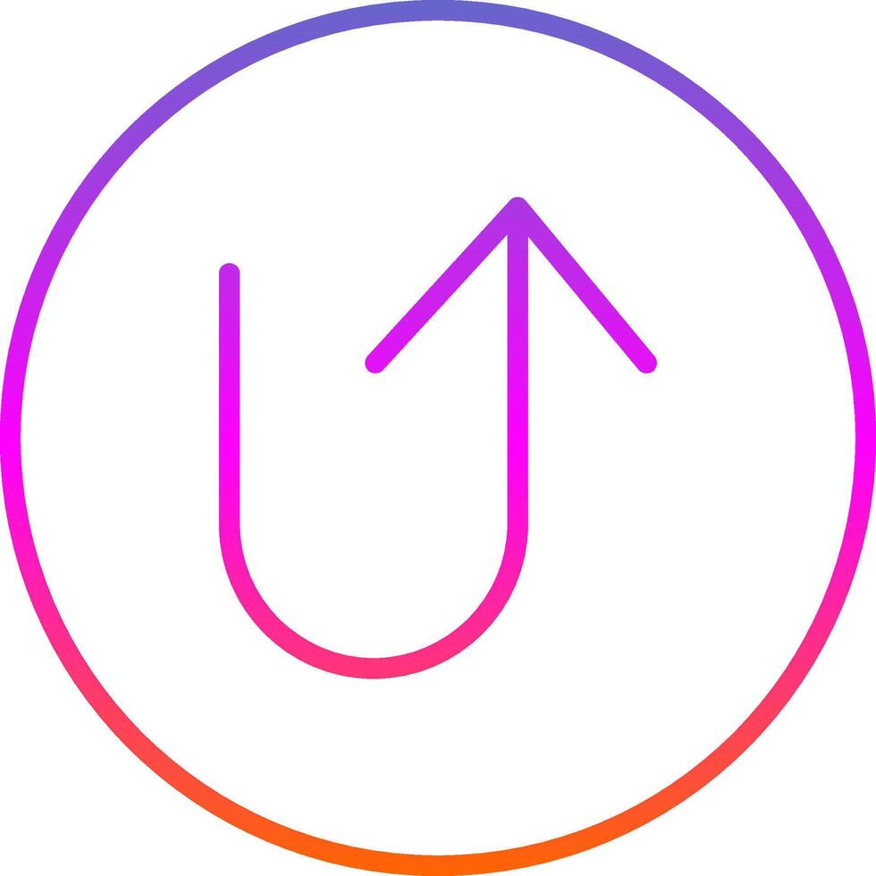 U Turn Line Gradient Icon Design vector