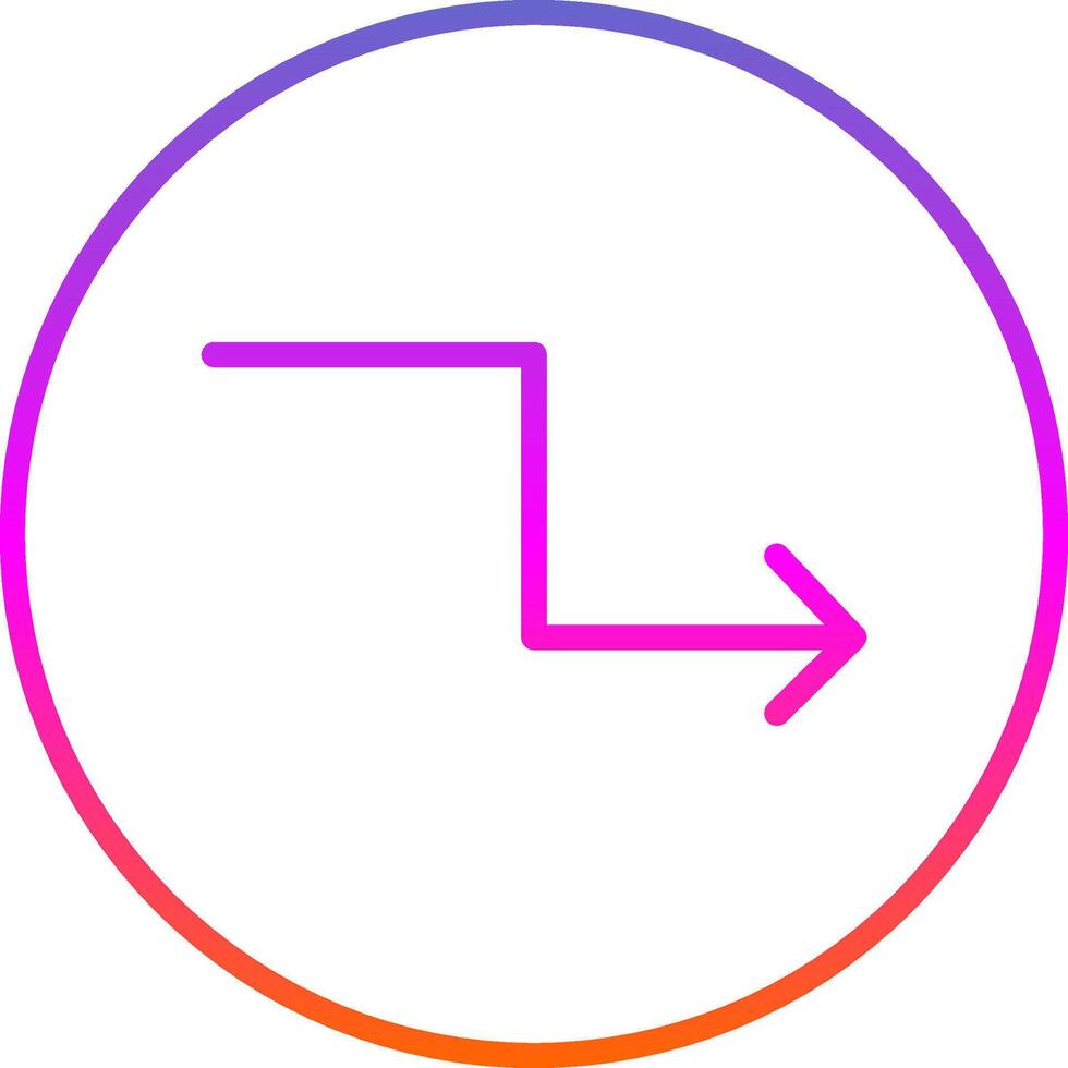 Zigzag Arrow Line Gradient Icon Design vector