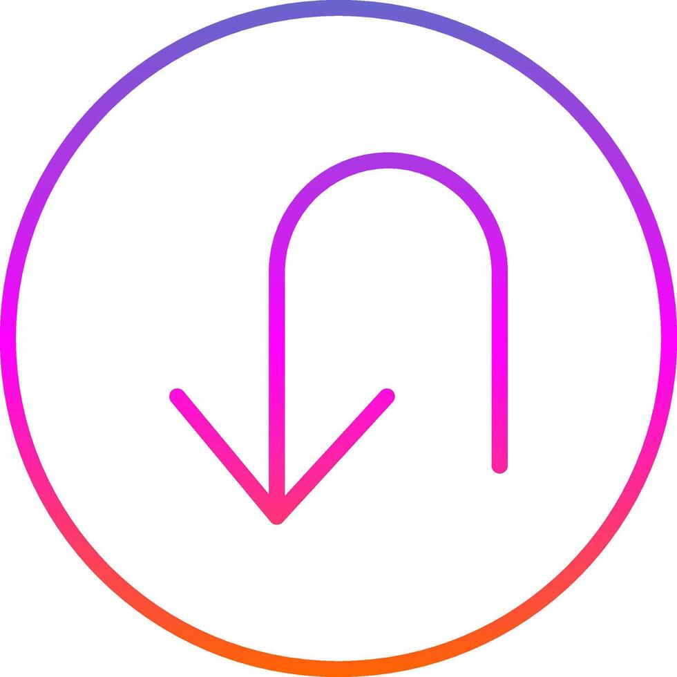 U Turn Line Gradient Icon Design vector