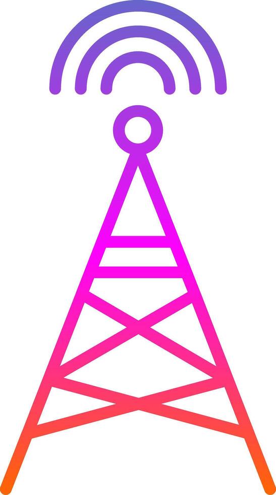 Radio Tower Line Gradient Icon Design vector
