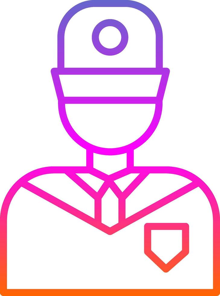Security Guard Line Gradient Icon Design vector