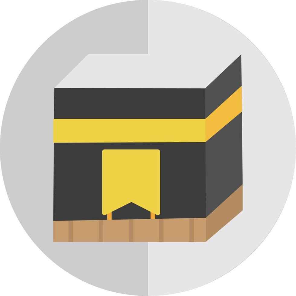 Kaaba Flat Scale Icon Design vector
