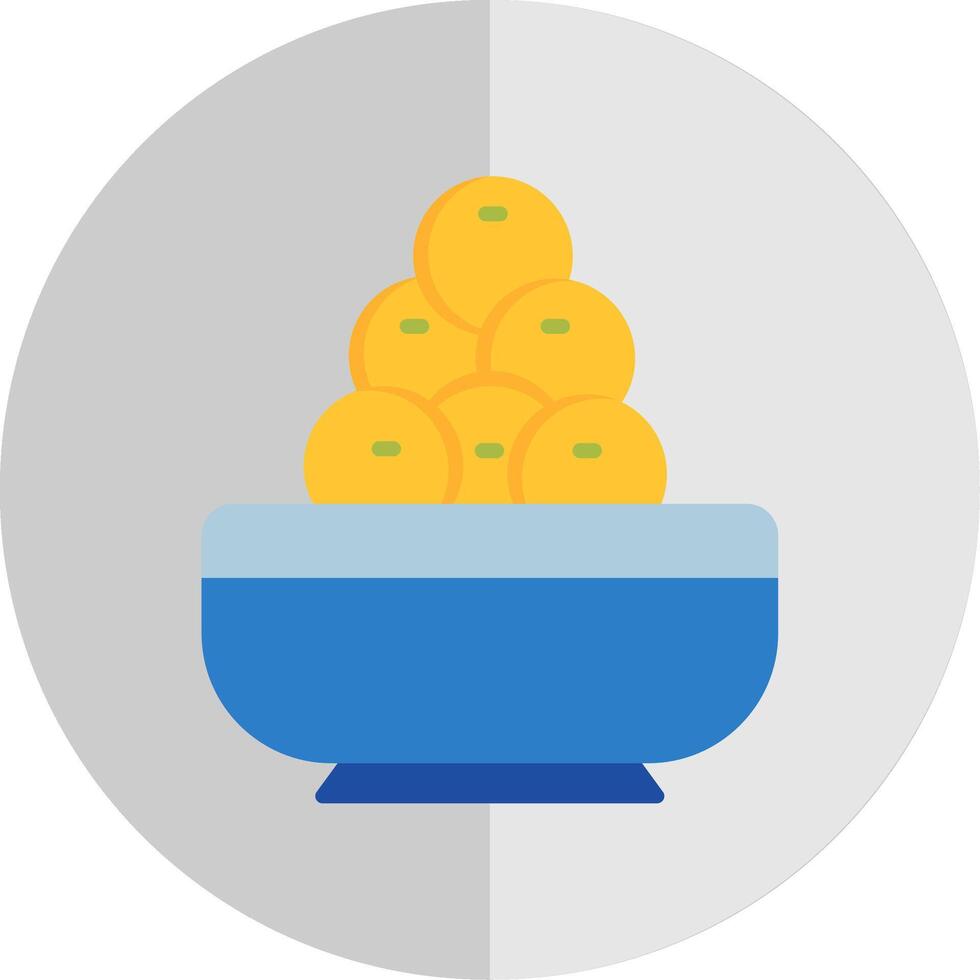 laddu plano escala icono diseño vector