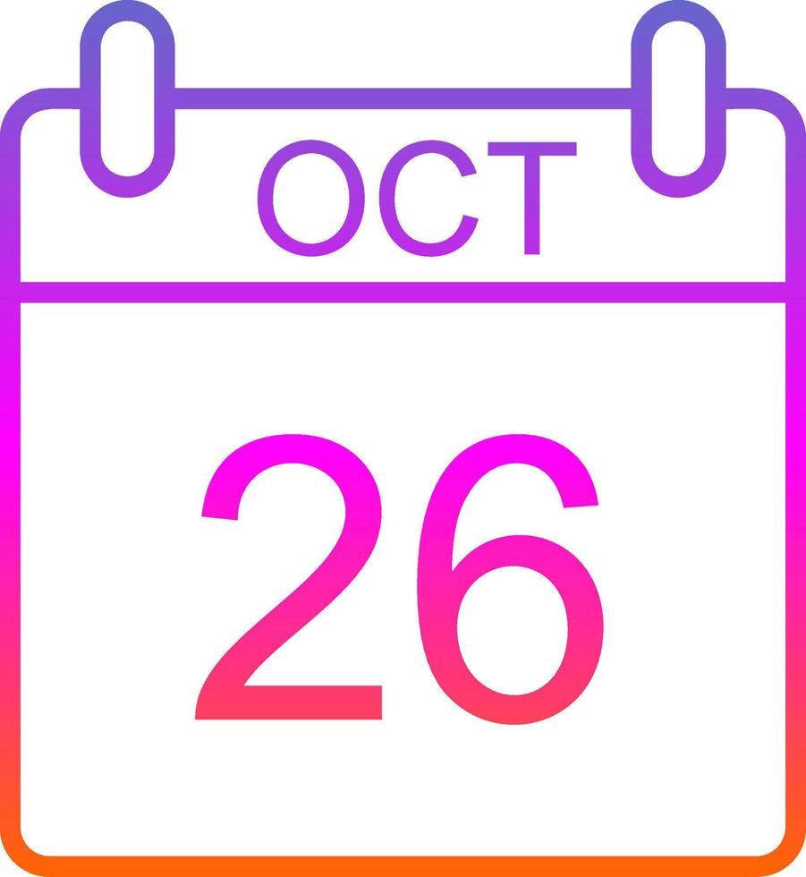 October Line Gradient Icon Design vector