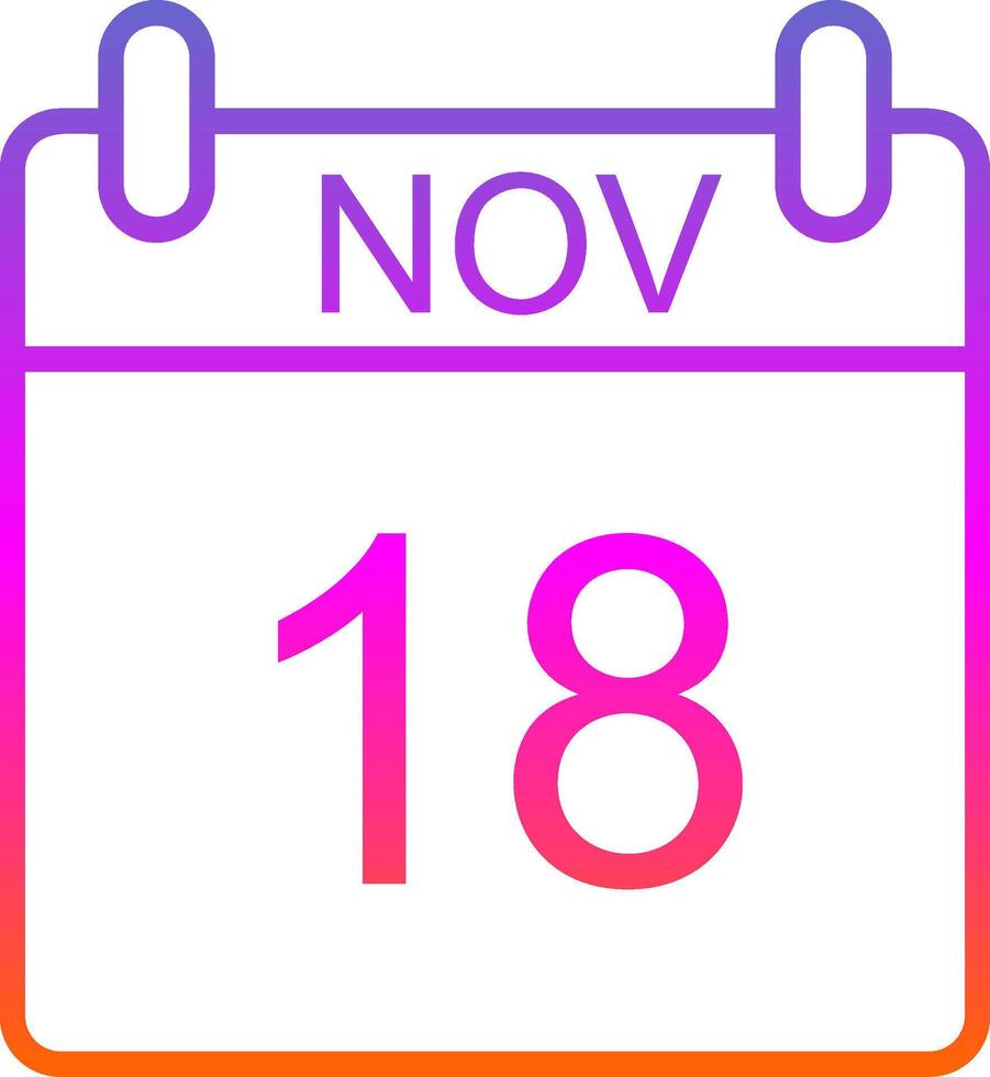 November Line Gradient Icon Design vector