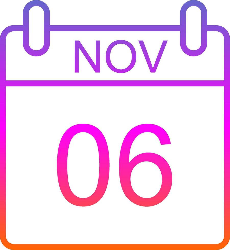 November Line Gradient Icon Design vector