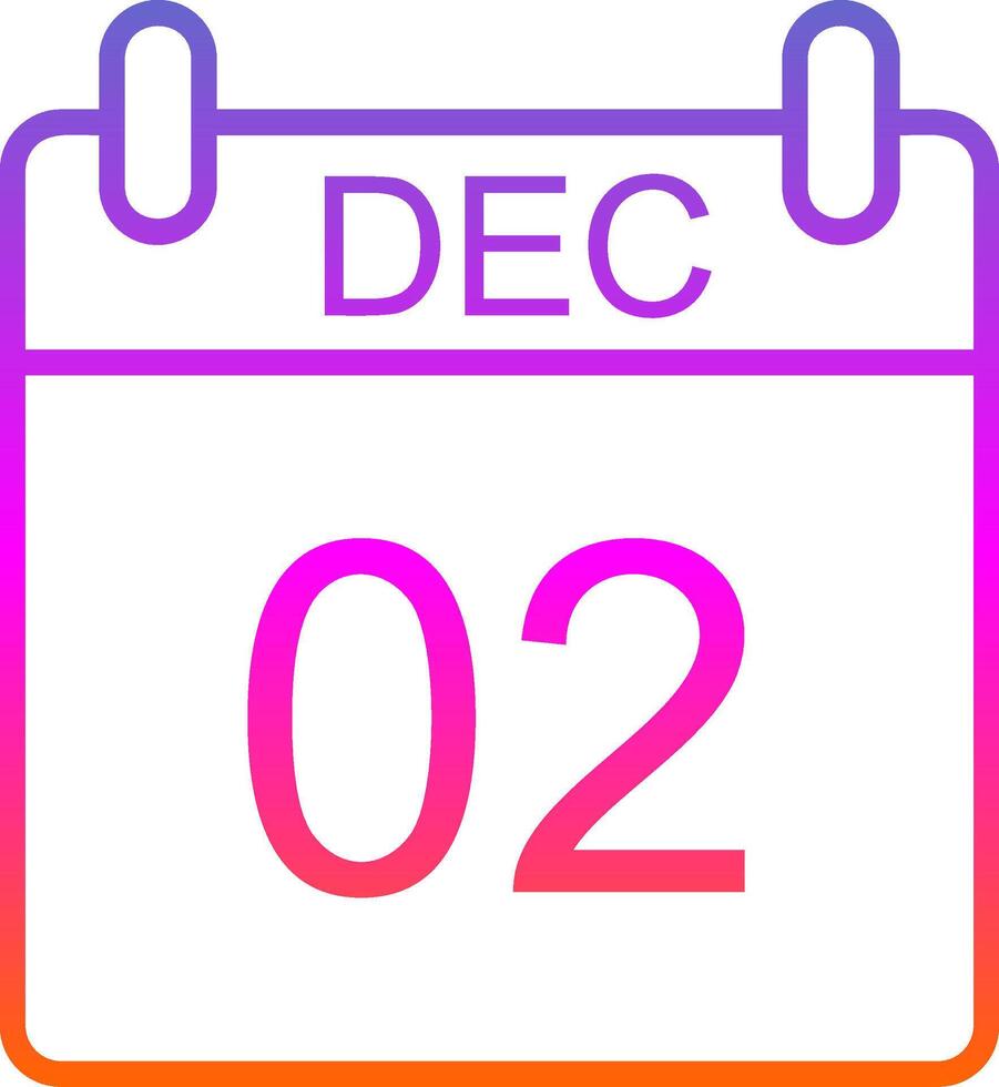 diciembre línea degradado icono diseño vector