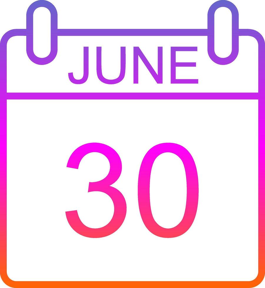June Line Gradient Icon Design vector