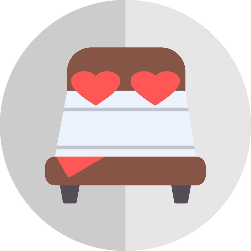 Double Bed Flat Scale Icon Design vector