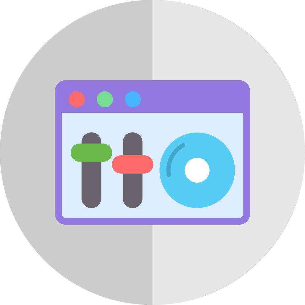 Dj Mixer Flat Scale Icon Design vector