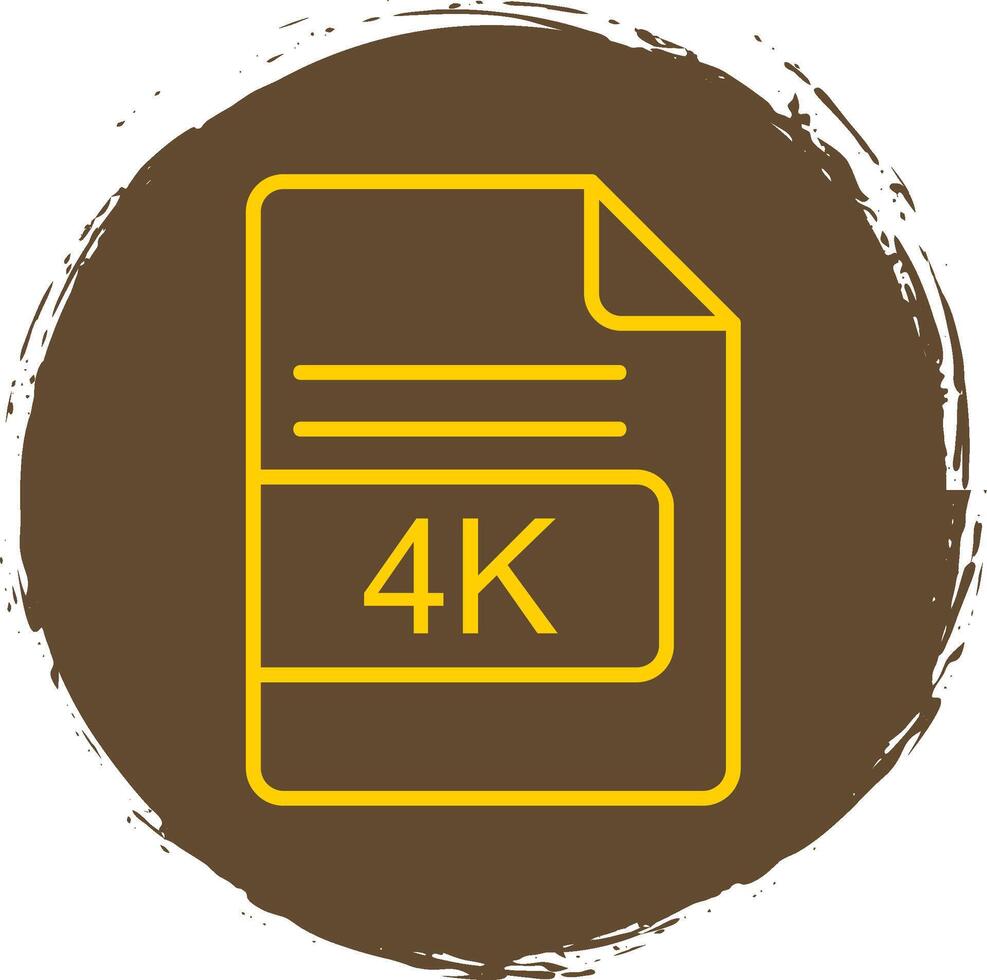 4K File Format Line Gradient Icon Design vector