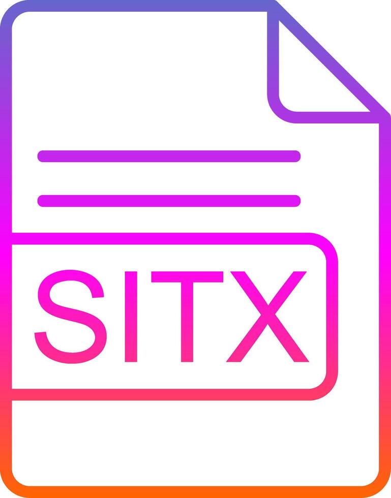 SITX File Format Line Gradient Icon Design vector