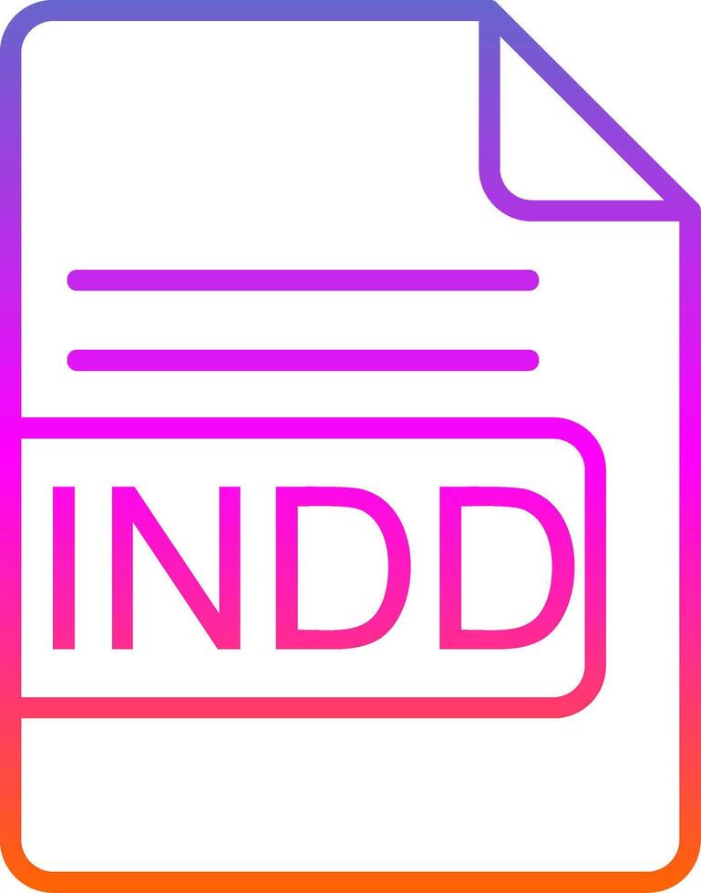 INDD File Format Line Gradient Icon Design vector