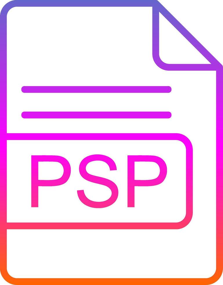 psp archivo formato línea degradado icono diseño vector