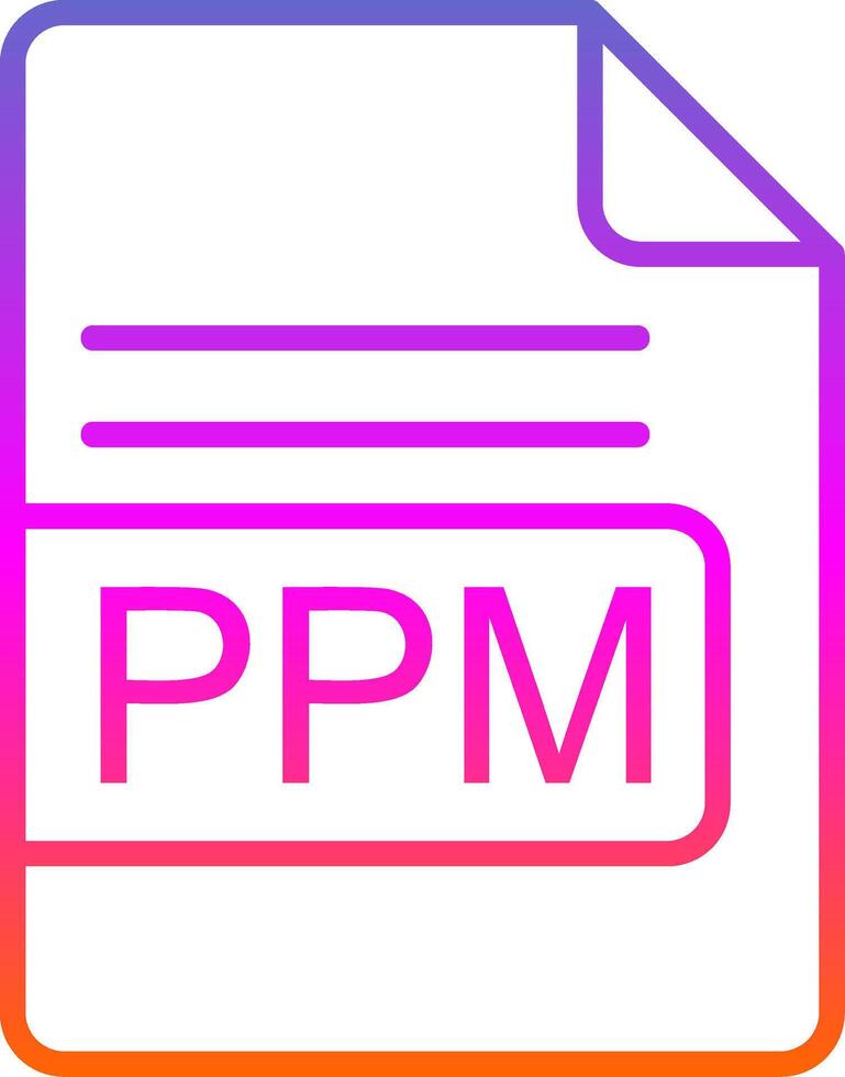 PPM File Format Line Gradient Icon Design vector