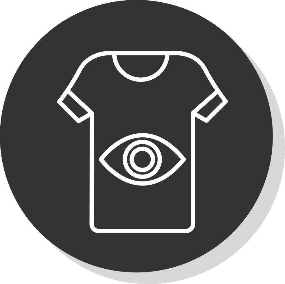 t camisa línea sombra circulo icono diseño vector