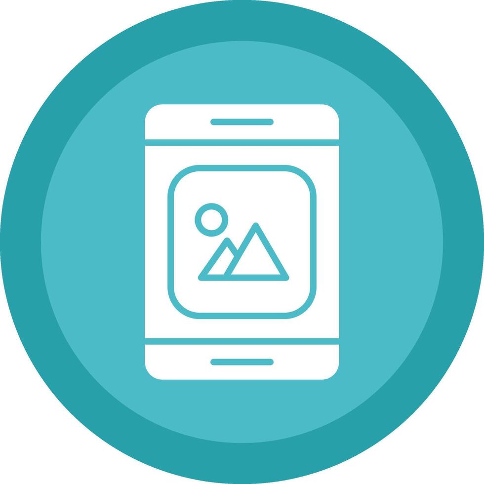 Mobile App Line Shadow Circle Icon Design vector