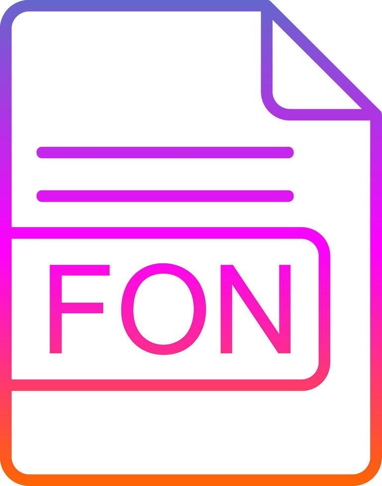 FON File Format Line Gradient Icon Design vector