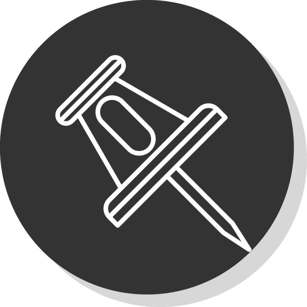 Pin Line Shadow Circle Icon Design vector