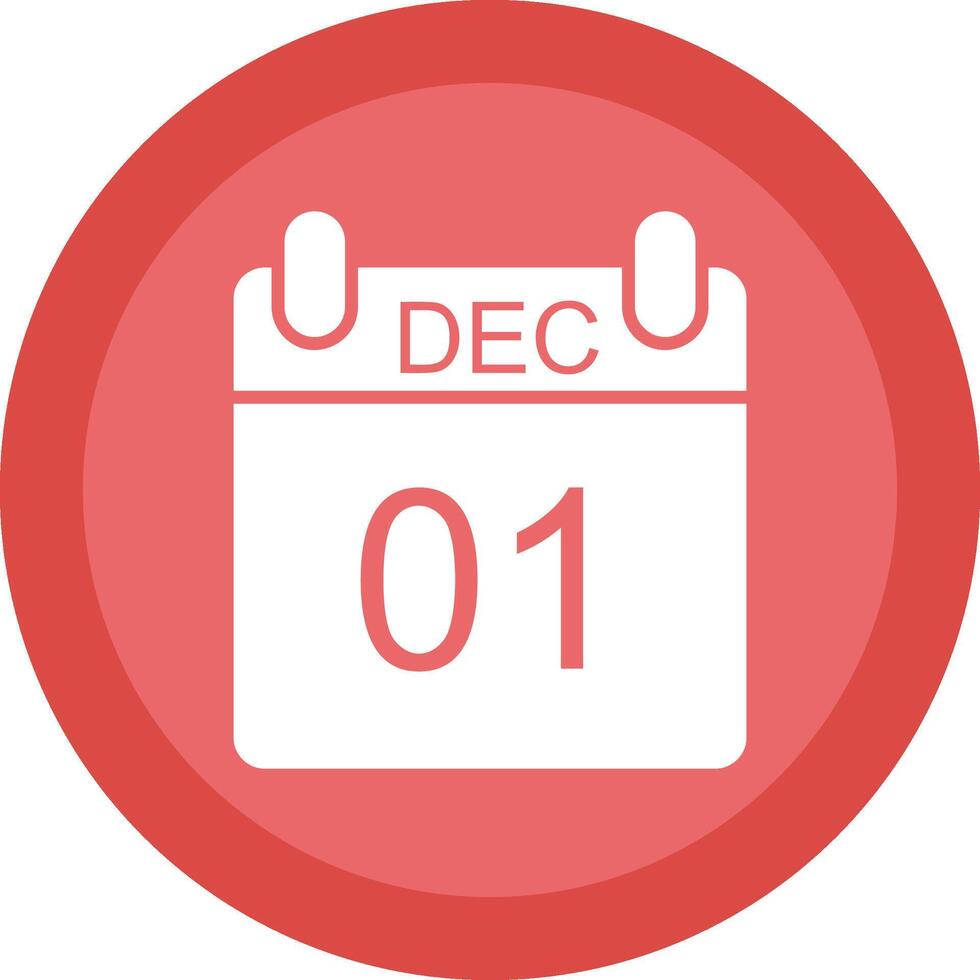 December Line Shadow Circle Icon Design vector