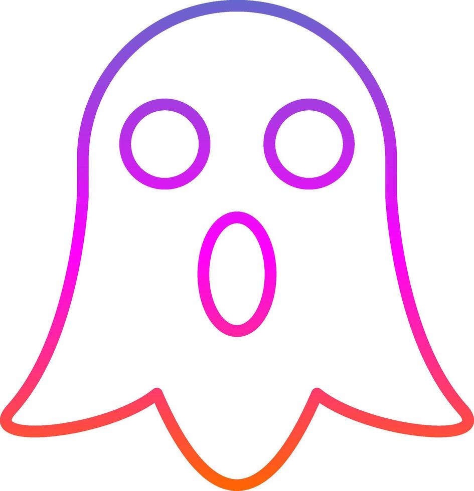 Ghost Line Gradient Icon Design vector