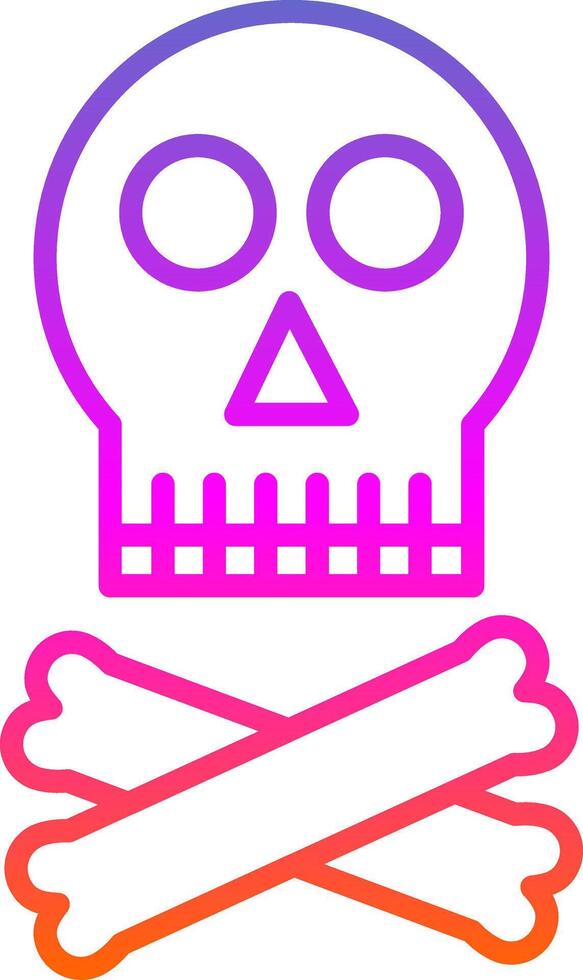 Skull Line Gradient Icon Design vector