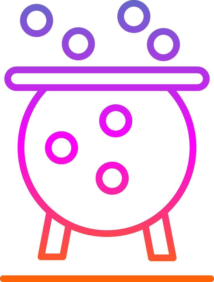 Cauldron Line Gradient Icon Design vector