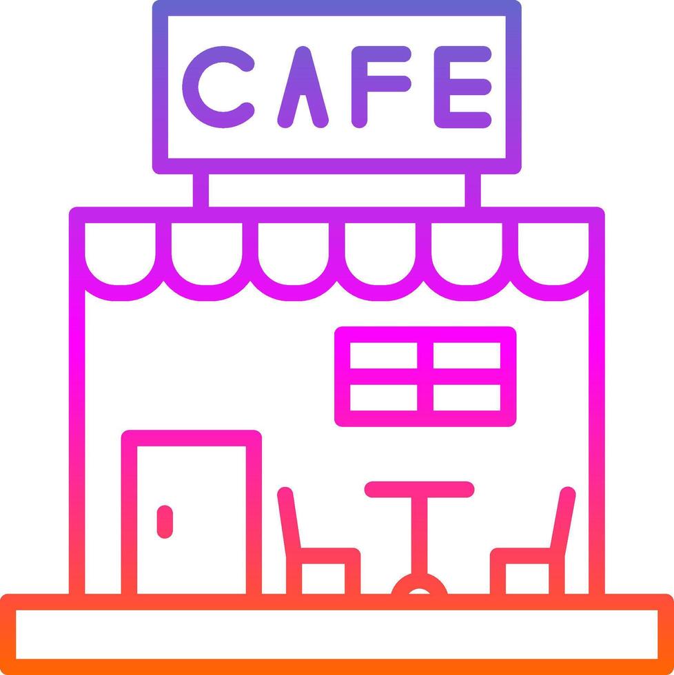 Cafe Line Gradient Icon Design vector