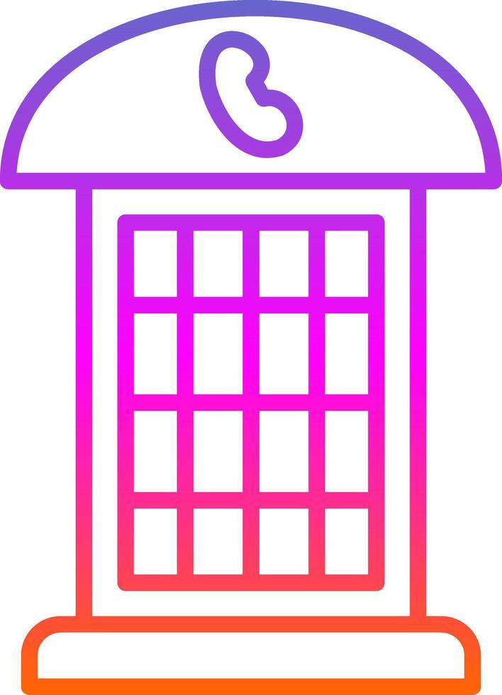 Phone Booth Line Gradient Icon Design vector