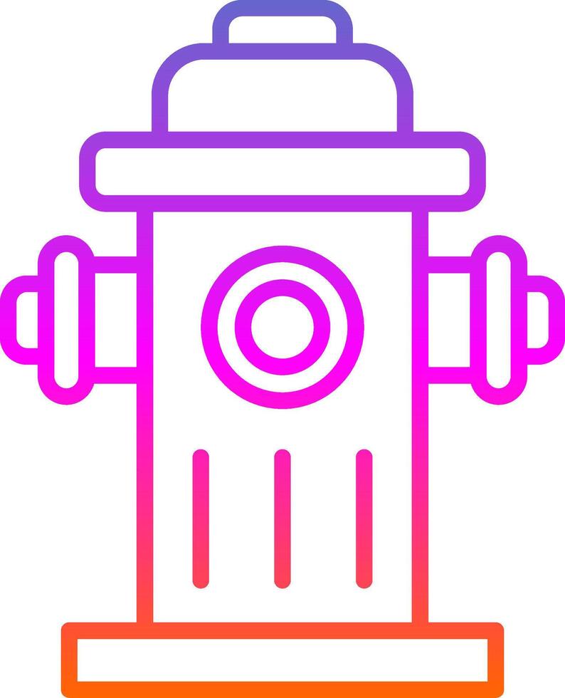 Fire Hydrant Line Gradient Icon Design vector