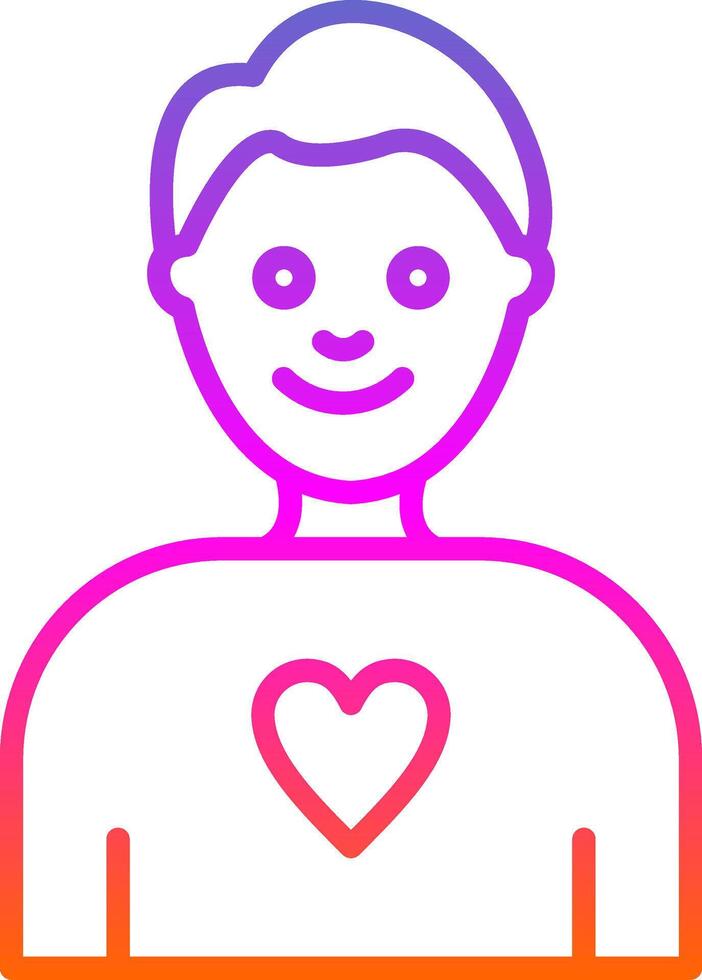 Boy Line Gradient Icon Design vector