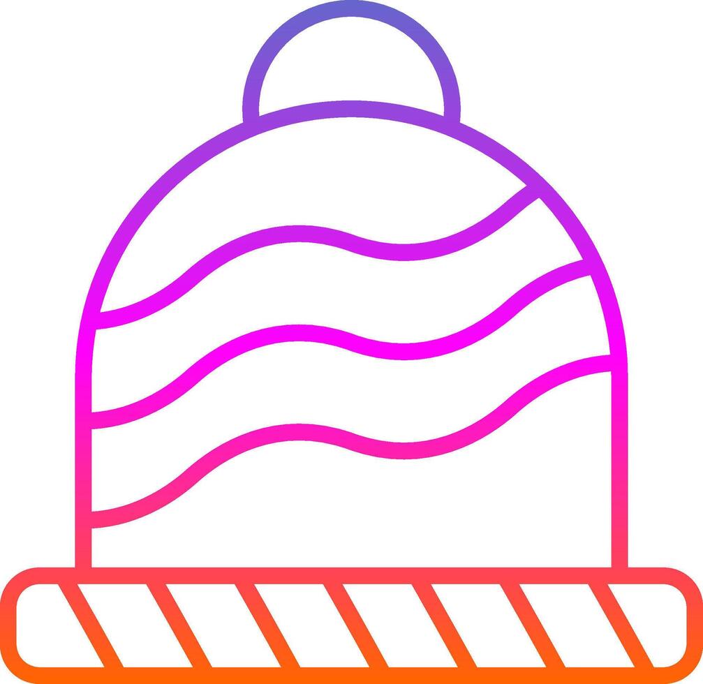 Wool Hat Line Gradient Icon Design vector