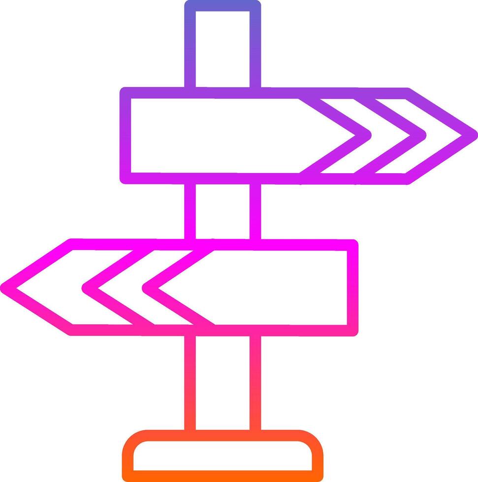 Directional Sign Line Gradient Icon Design vector