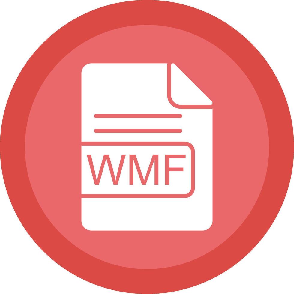 WMF File Format Line Shadow Circle Icon Design vector