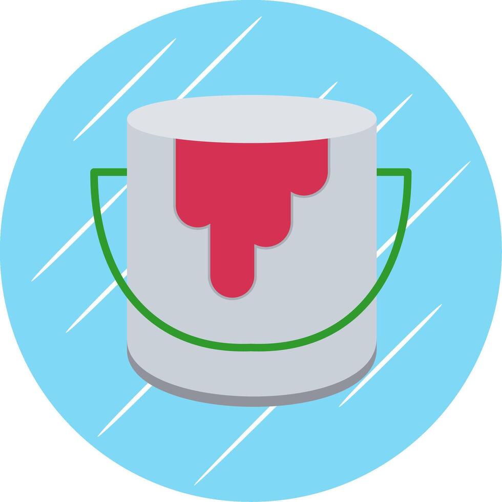Paint Bucket Flat Circle Icon Design vector