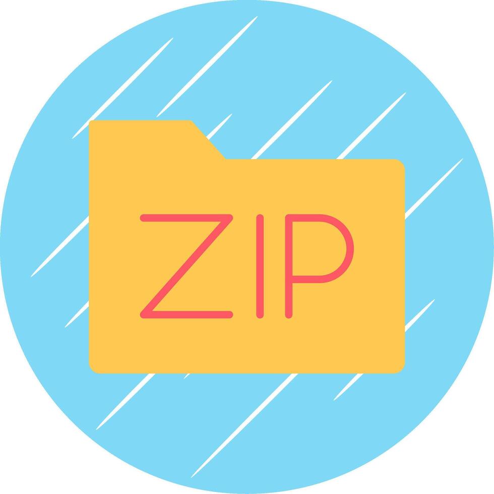 Zip Files Flat Circle Icon Design vector