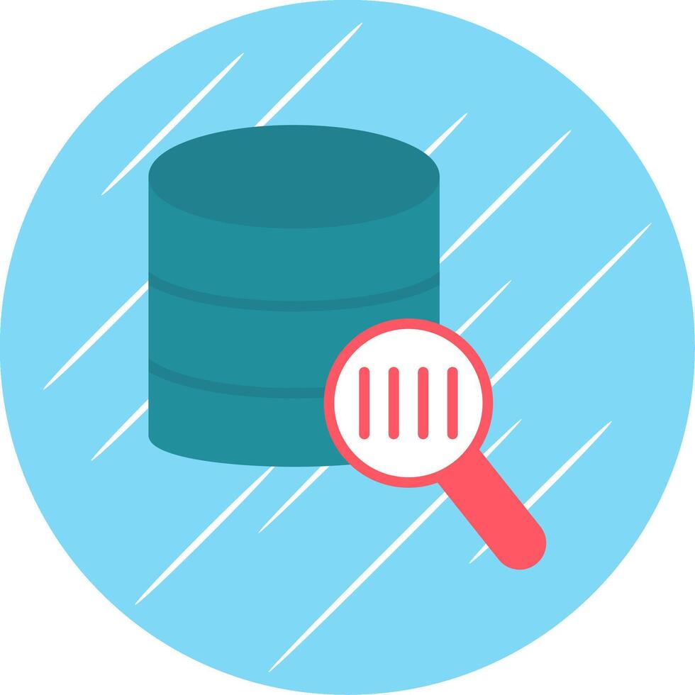 Database Scanning Flat Circle Icon Design vector