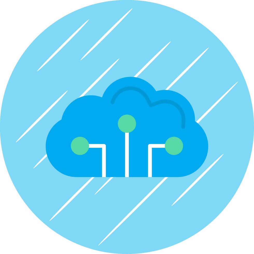 Cloud Circuit Flat Circle Icon Design vector