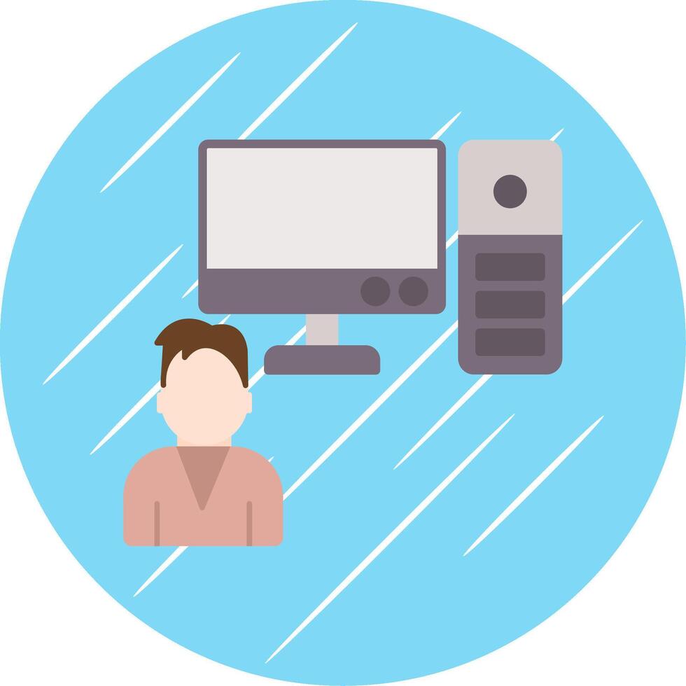 System Worker Flat Circle Icon Design vector