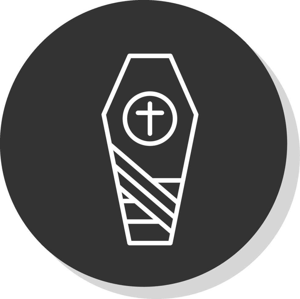 Coffin Line Shadow Circle Icon Design vector