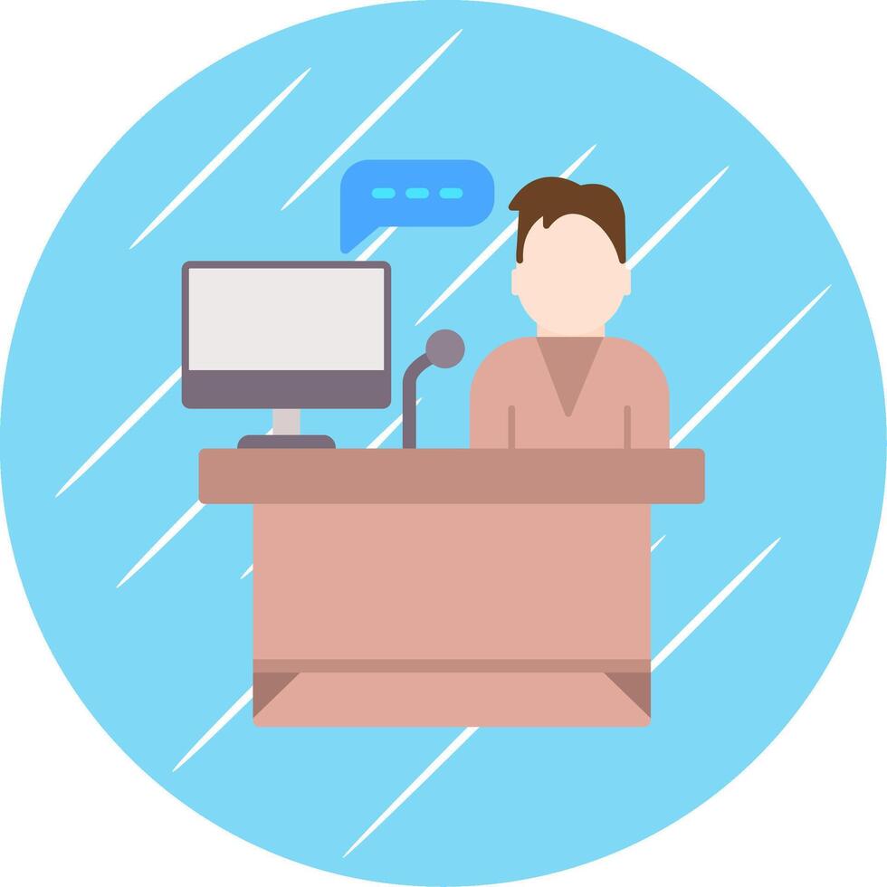Hard Work System Flat Circle Icon Design vector