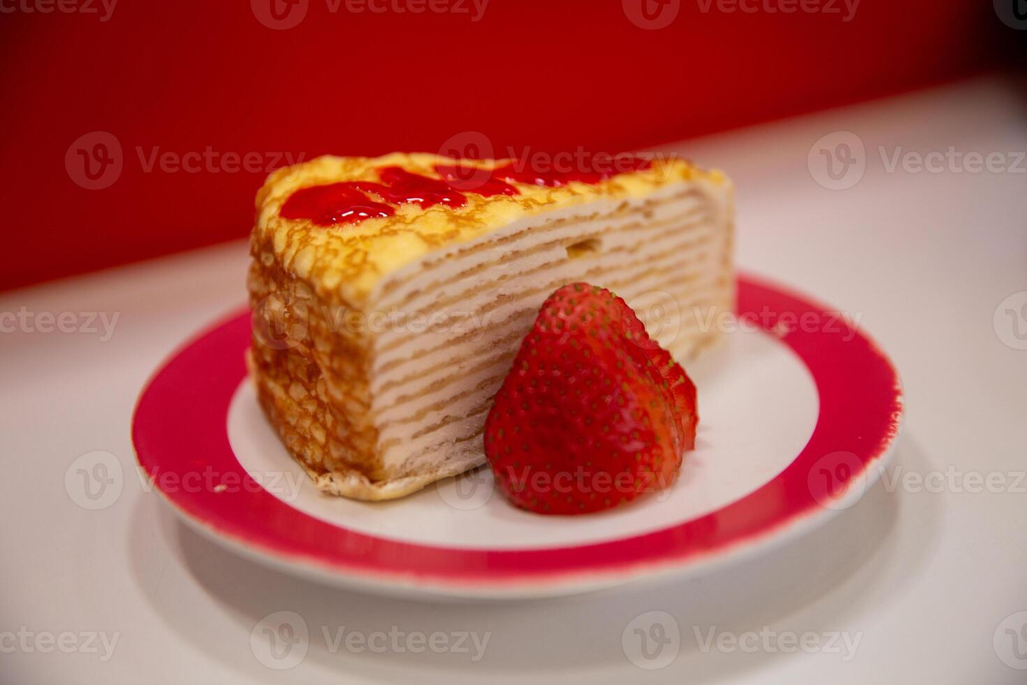 Layered Strawberry Crepe Cake photo