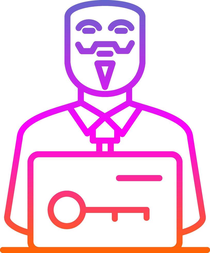 Anonymous Line Gradient Icon Design vector