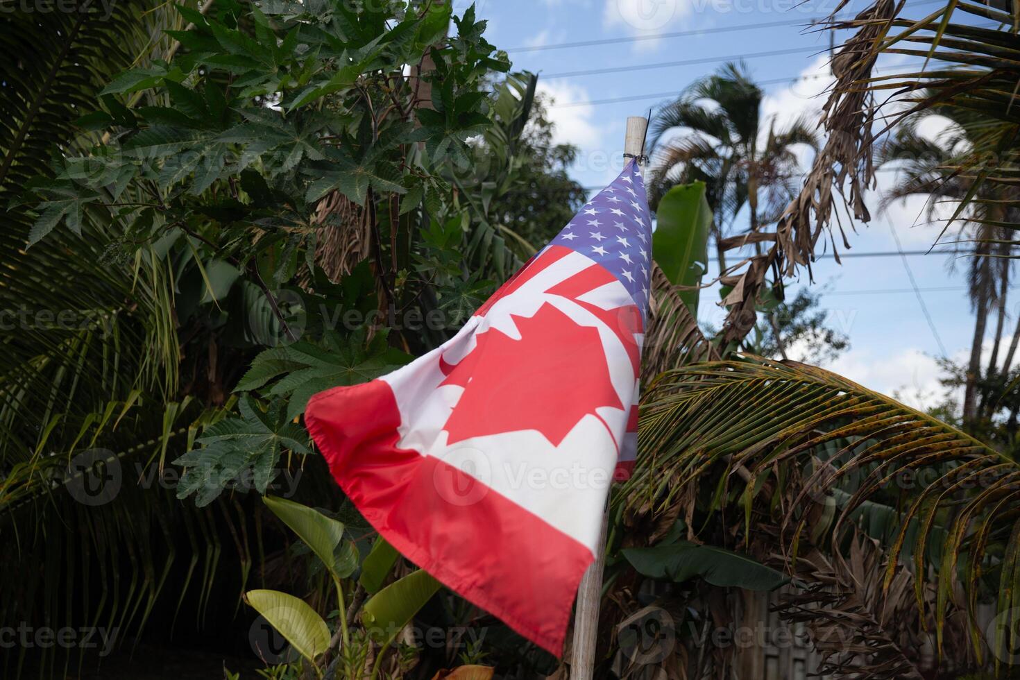 United States and Canada Combined flag photo